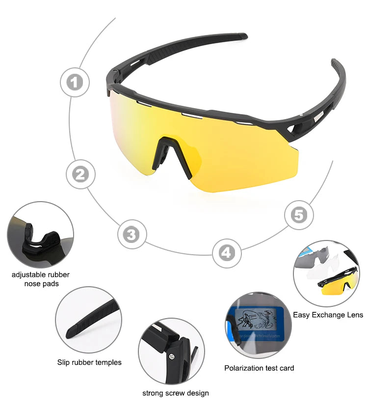Lunettes de Sport Surdimensionnées TR90 avec Verres UV400