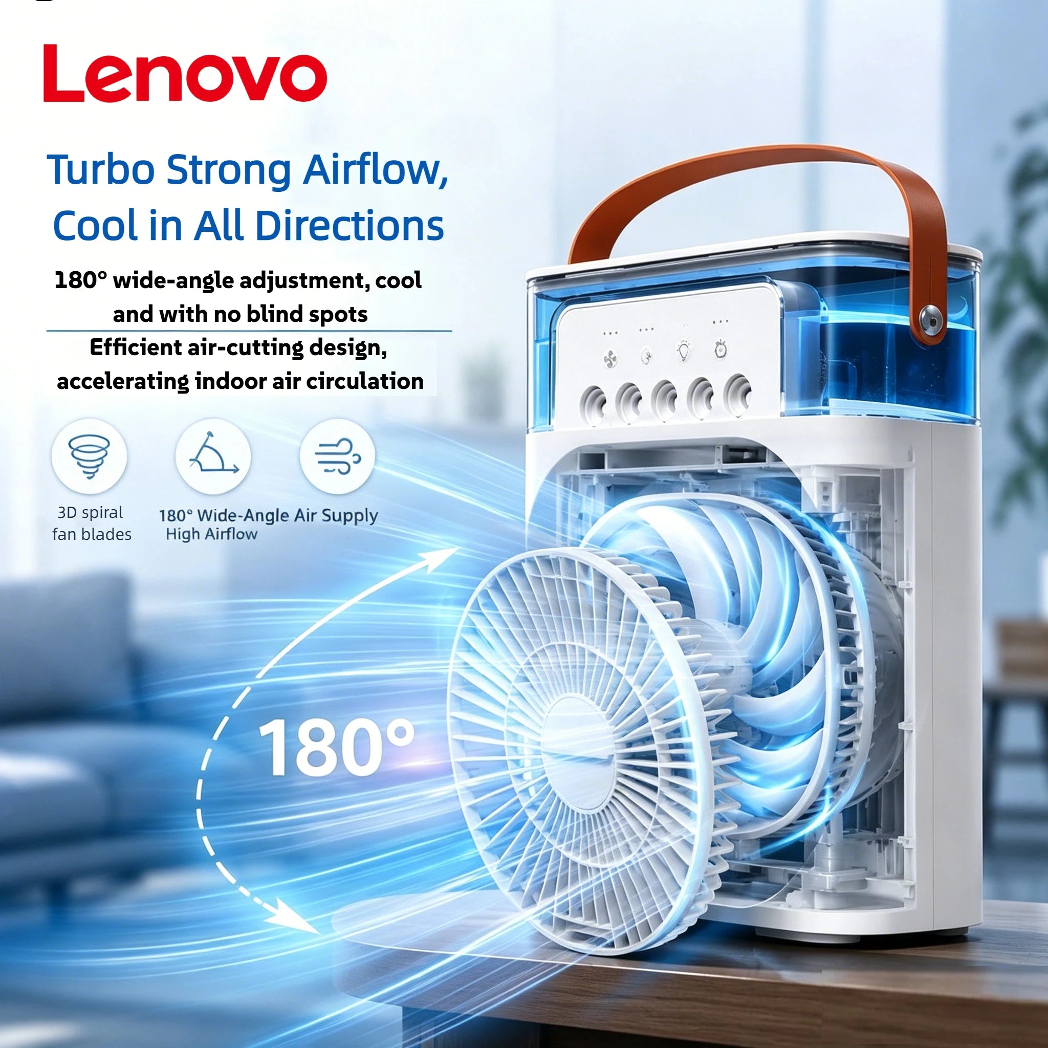 Ventilateur Brumisateur USB 5 Trous avec Humidificateur et Veilleuse LED